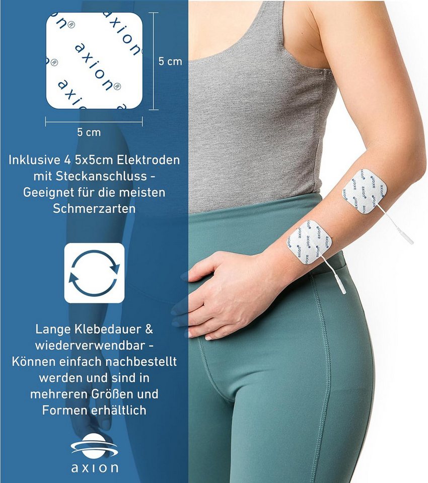 Axion TENS-Gerät STIM-PRO Eco TENS Gerät gegen Schmerzen mit 9V Li-Ion Akku, Medizinprodukt nach MDR (EU) 2017/745