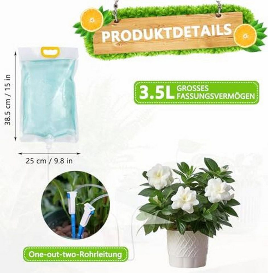 FELIXLEO Tropfer Automatische Bewässerung Pflanzen 5L Tropfbewässerungsbeutel Schlauch, (1-tlg) Bild 4
