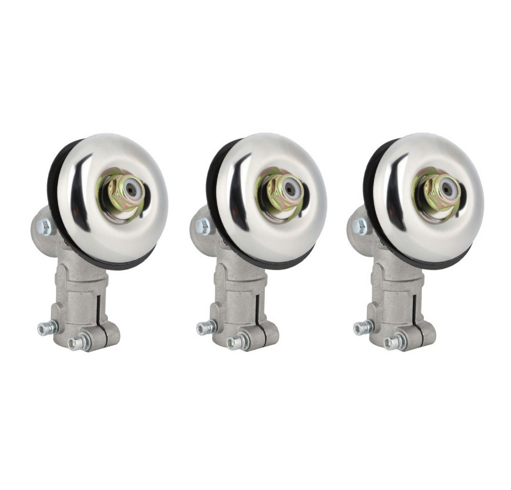 Trade-Shop Motorsensenmesser Getriebekopf 3x passend für Motorsense Freischneider mit 26mm Rohr (3-St), Gewinde: M10 x 1,25 (links), Ausführung: 7-Zahn Antriebswelle