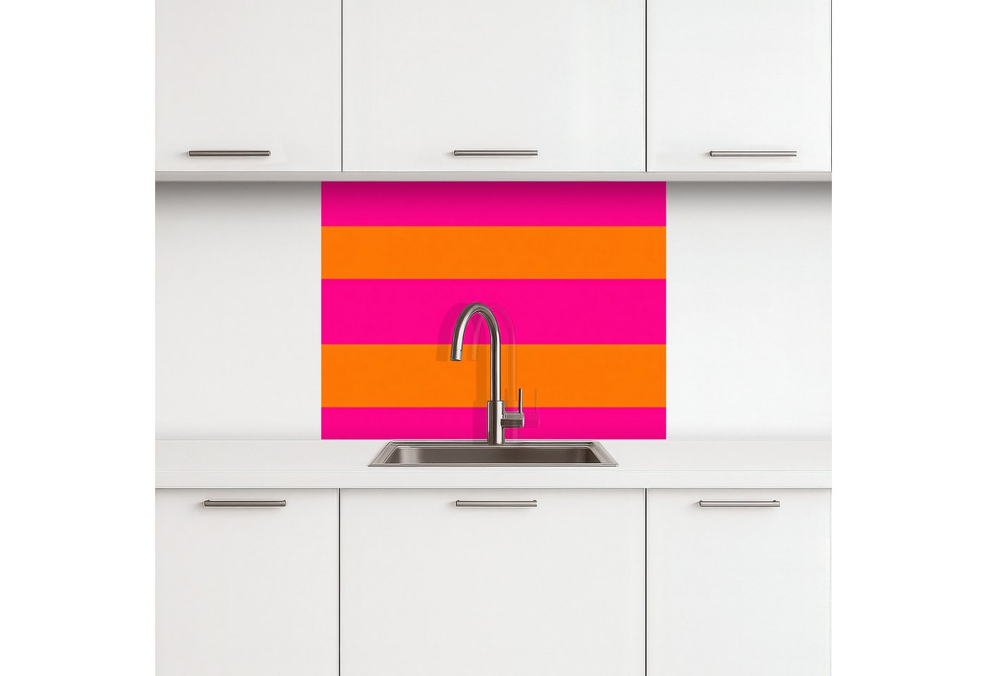 KitchenYeah Küchenrückwand selbstklebend (keine Folie) Streifen - Horizontal - Rosa, (1-tlg), Spritzschutz, Küche, Rückwand, Küchenwand, Küchenfront, 80x60 cm Bild 3