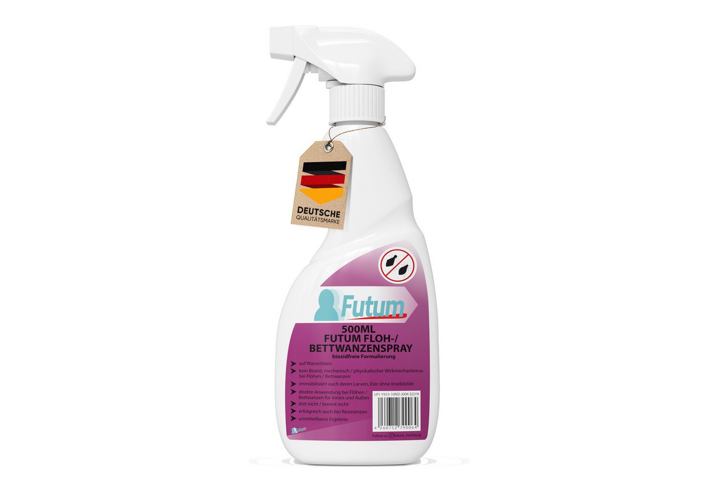 FUTUM Insektenspray Anti-Bettwanzen-Spray Floh-Mittel Ungeziefer-Spray, 3-St., biozidfreie Formulierung, auf Wasserbasis, brennt / ätzt nicht Bild 3