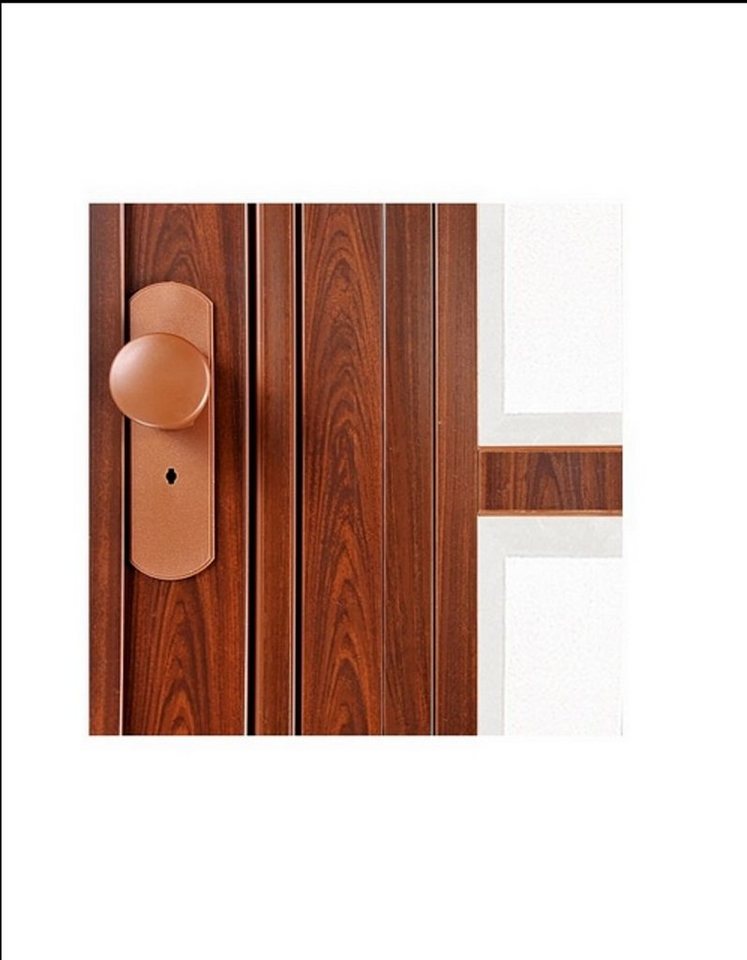 Standom Falttür Schiebetür Tür Mahagoni + Fenster Schloss H.203cm Türbreite bis 100 cm (1 Karton, 1-St., 1 Set), teils vormontiert