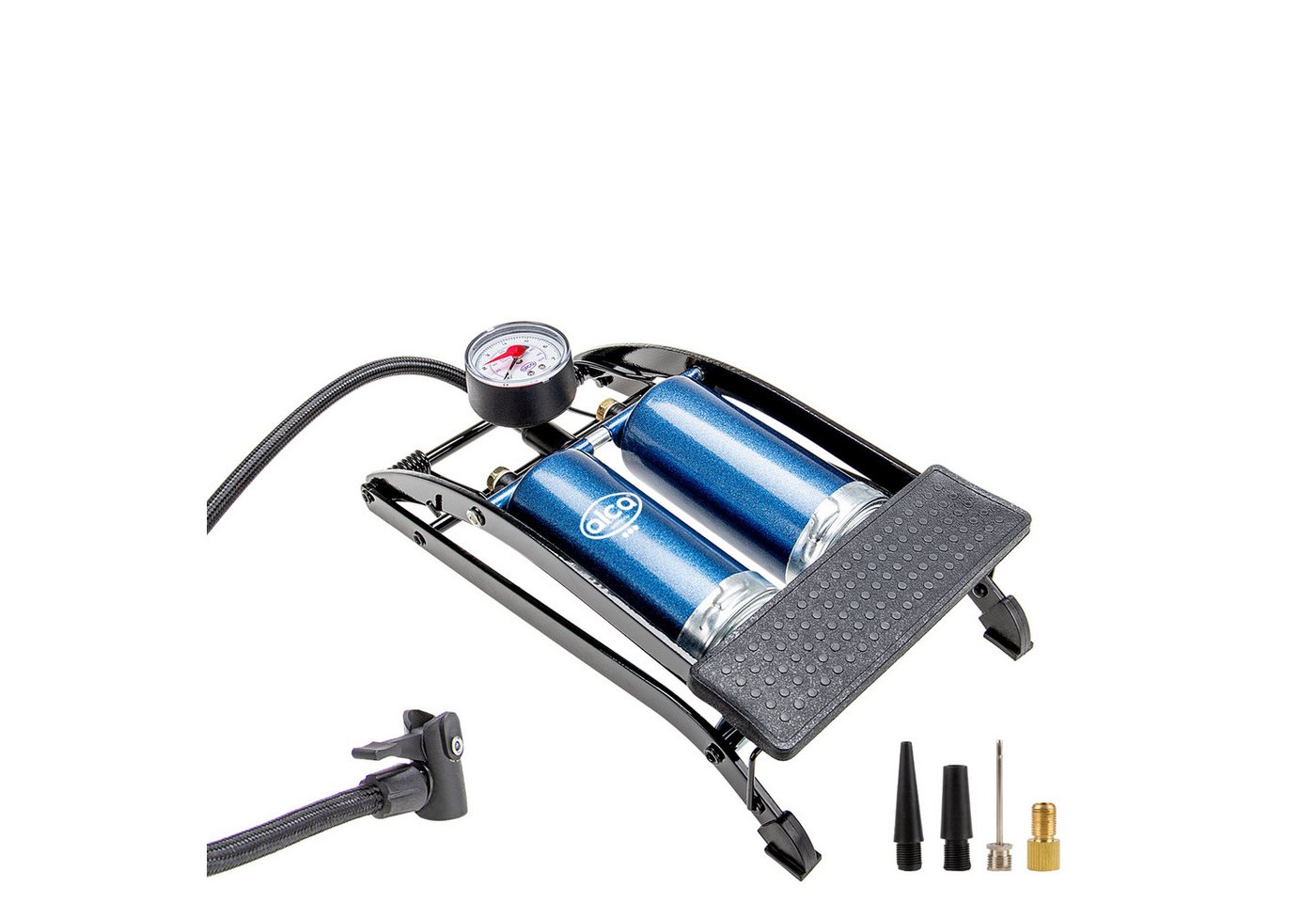 alca Luftpumpe 2-Zylinder Hochleistungs-Fußpumpe + Manometer (1-tlg) Bild 5