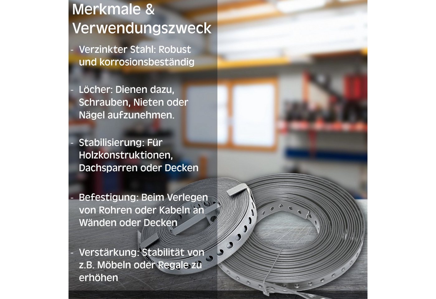 PARCO Lochband PARCO Lochband 17mm x 10m verzinkt (17 mm x 10 m) Bild 2
