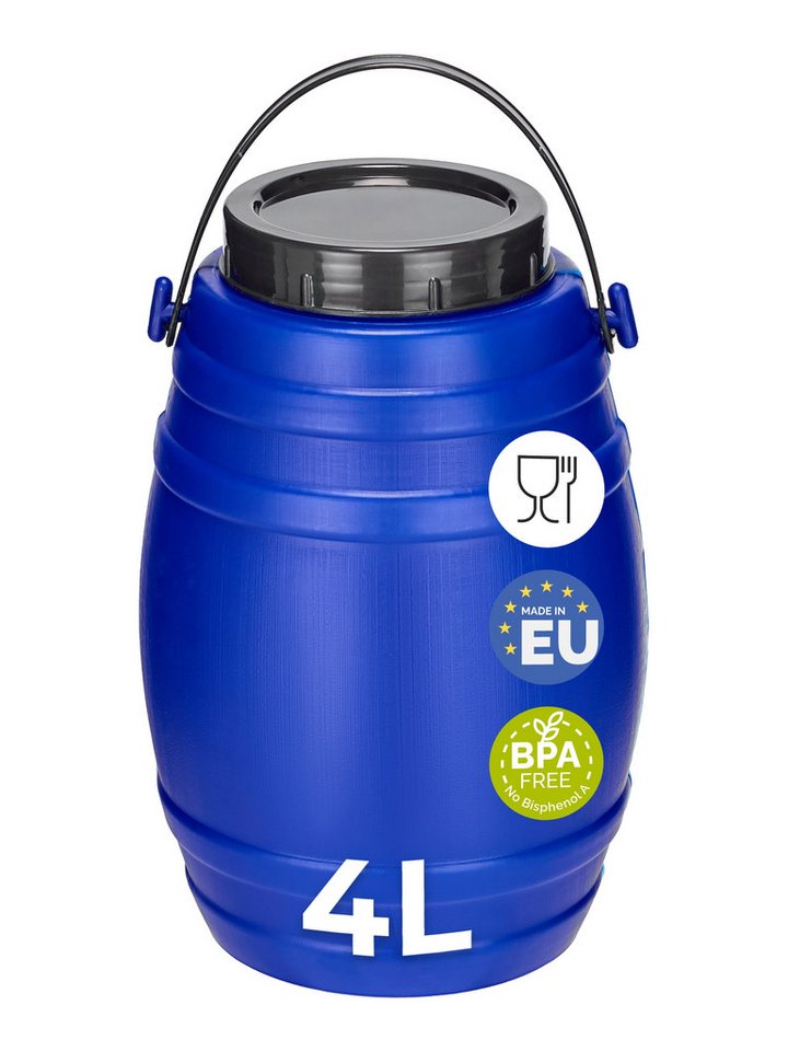 Garronda Regentonne 4L Behälter mit Deckel Weithalsfass BPA-frei GD-0086, Blau, 4 l, (1-tlg), BPA-Frei Bild 5