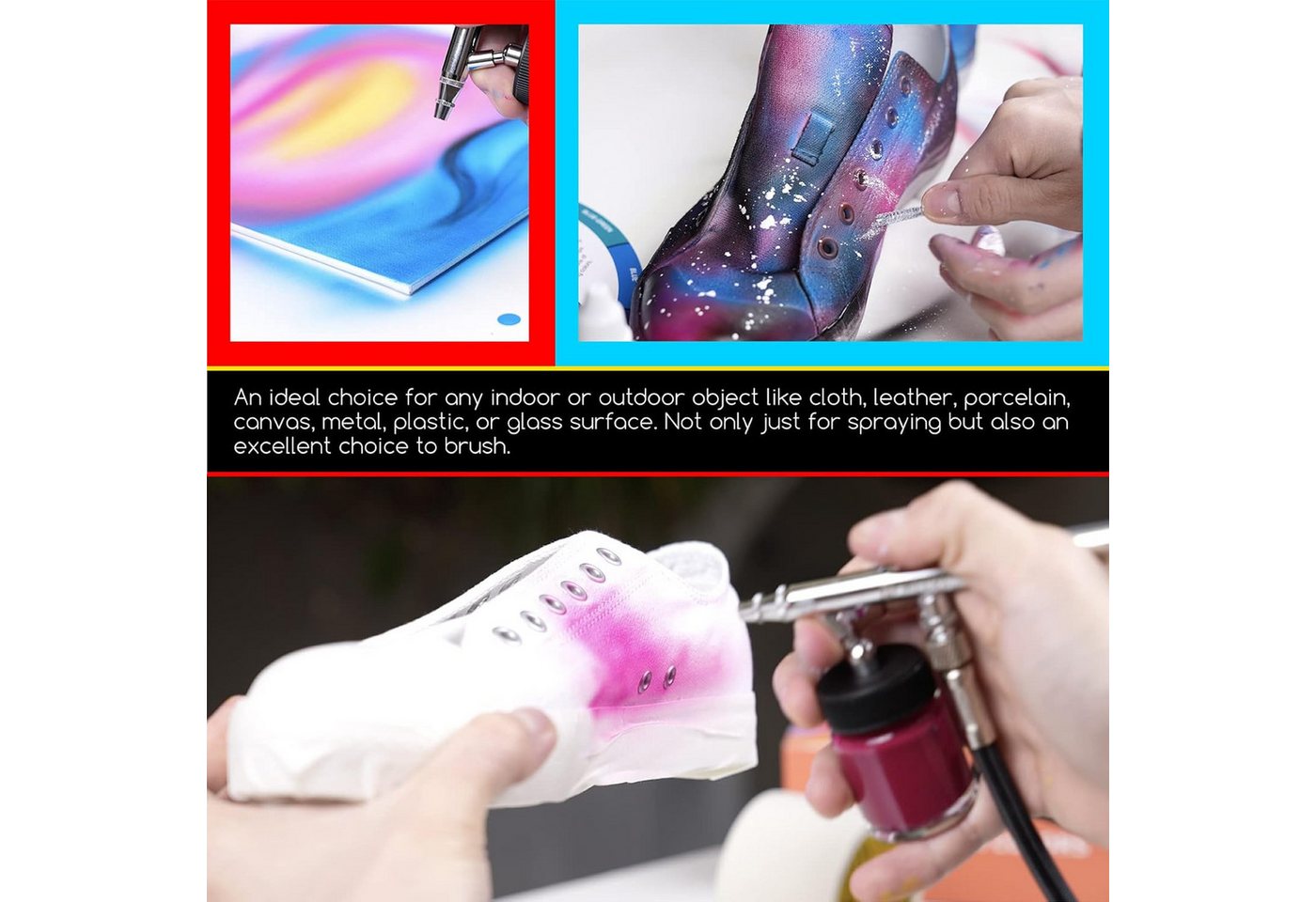 TSE Acrylfarbe MEEDEN Airbrush Farben 24er – Perfekte Farben Bild 2