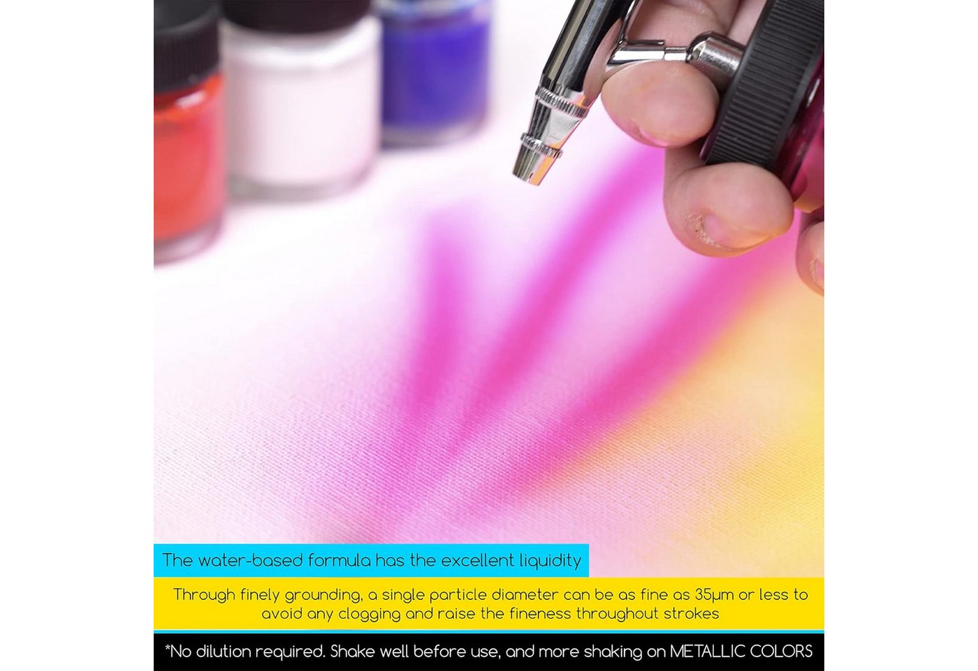 TSE Acrylfarbe MEEDEN Airbrush Farben 24er – Perfekte Farben Bild 5