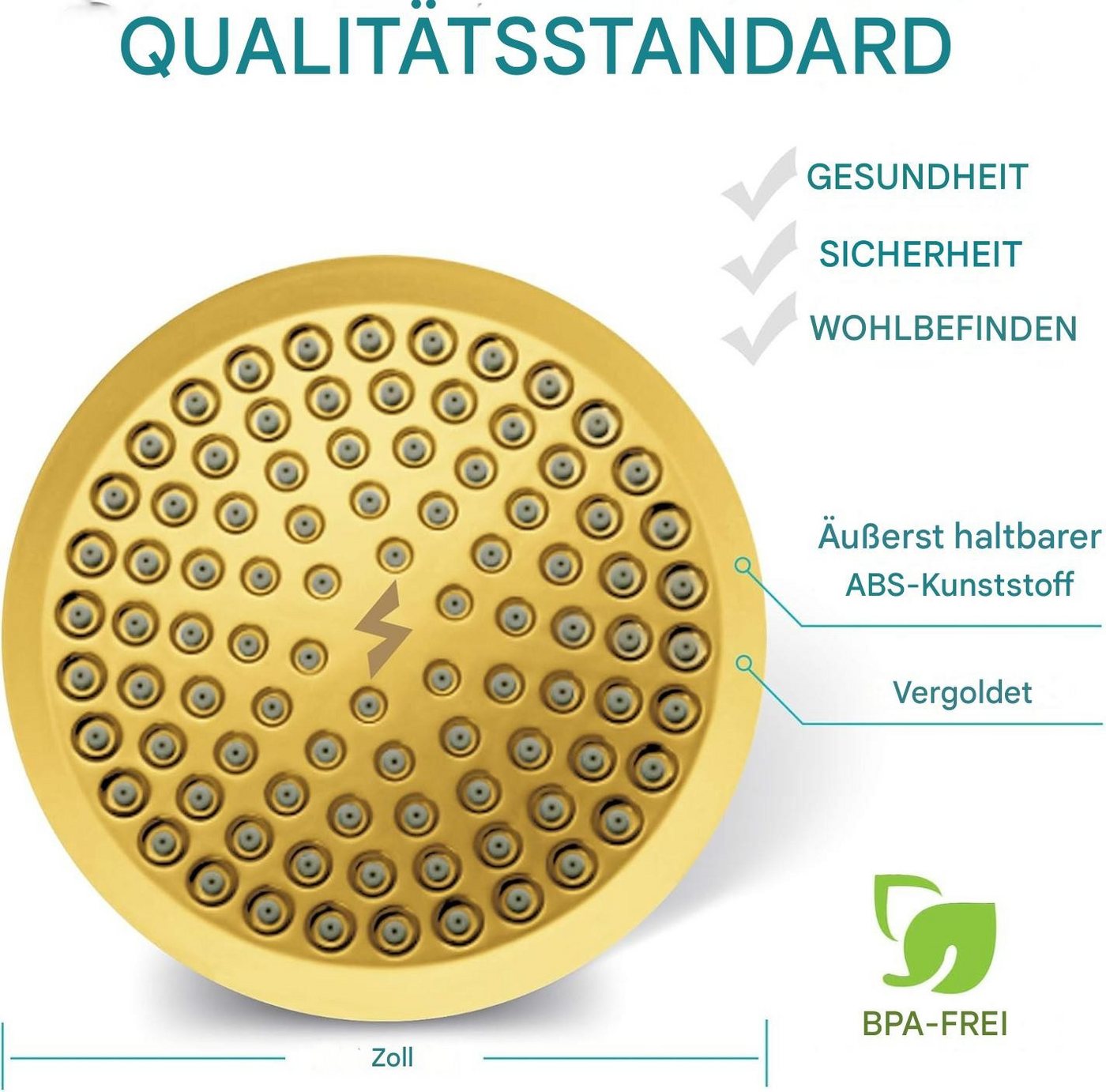 sparkpod Regenduschkopf Luxus XL Hochdruck Duschkopf Regendusche Anti-Kalk Düsen Spa-Feeling, (Hochdruck-Regendusche mit 90 Anti-Kalk-Düsen, einfache Montage, 4-tlg., Hochdruck-Wasserdurchfluss, modernes Design, langlebiges Material), Hochdruck-Duschkopf mit Anti-Kalk-Düsen werkzeugfreier Installation. Bild 3