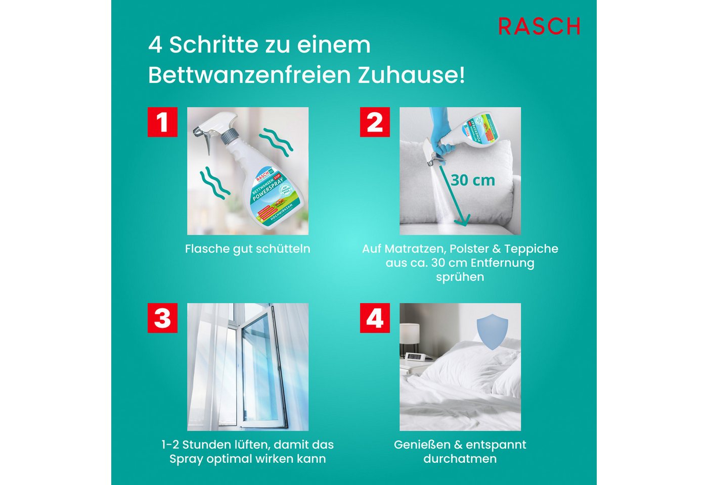 Rasch Insektenspray Insektenspray Rasch Home Defender - Bettwanzen Stop Power Spray-500 ml, 500 ml, 1-St., 500 ml Bild 5