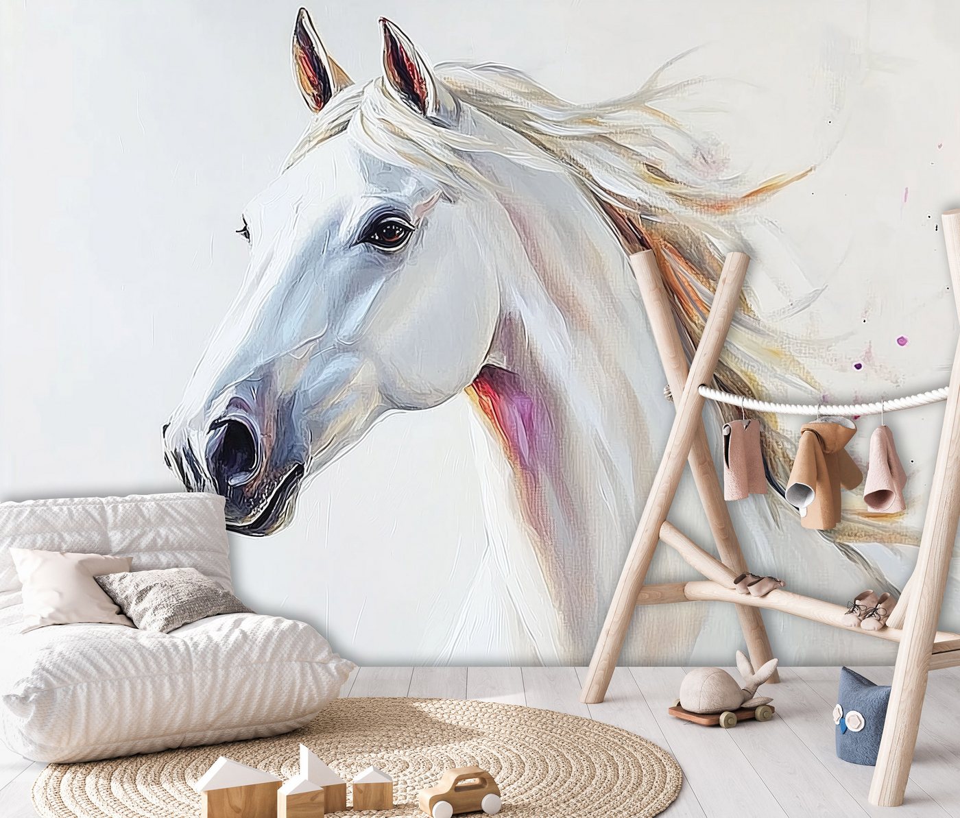 Wallarena Fototapete Pferd Tiere - Mehrfarbig - Kinder - Vlies - Schlafzimmer, glatt, (8 St), 400x280cm Bild 3