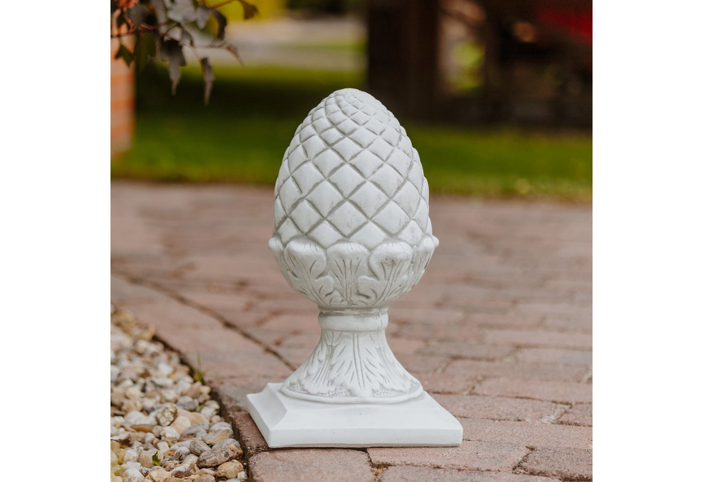 gartendekoparadies.de Gartenfigur Pinienzapfen Steinfigur Zirbelnuss, H. 43 cm, 24 kg, Frostsicher