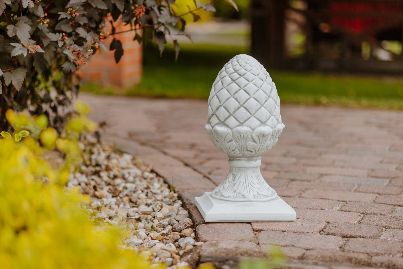 gartendekoparadies.de Gartenfigur Pinienzapfen Steinfigur Zirbelnuss, H. 43 cm, 24 kg, Frostsicher Bild 4