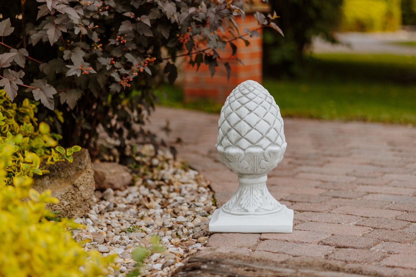 gartendekoparadies.de Gartenfigur Pinienzapfen Steinfigur Zirbelnuss, H. 43 cm, 24 kg, Frostsicher Bild 5