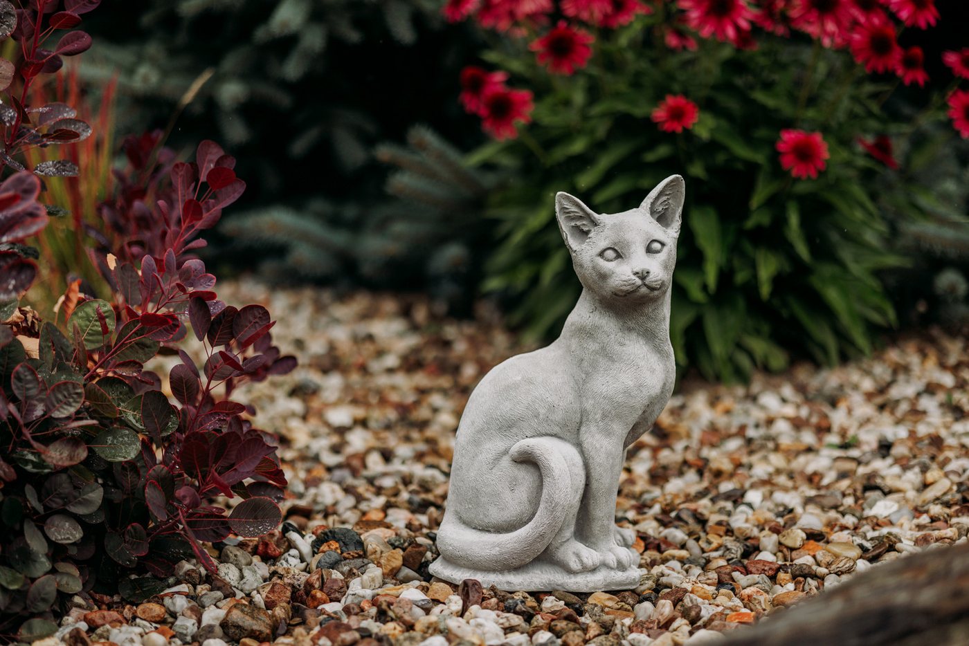 gartendekoparadies.de Gartenfigur Stehende Katze, Steinfigur, H. 40 cm, 12 kg, Frostsicher Bild 2