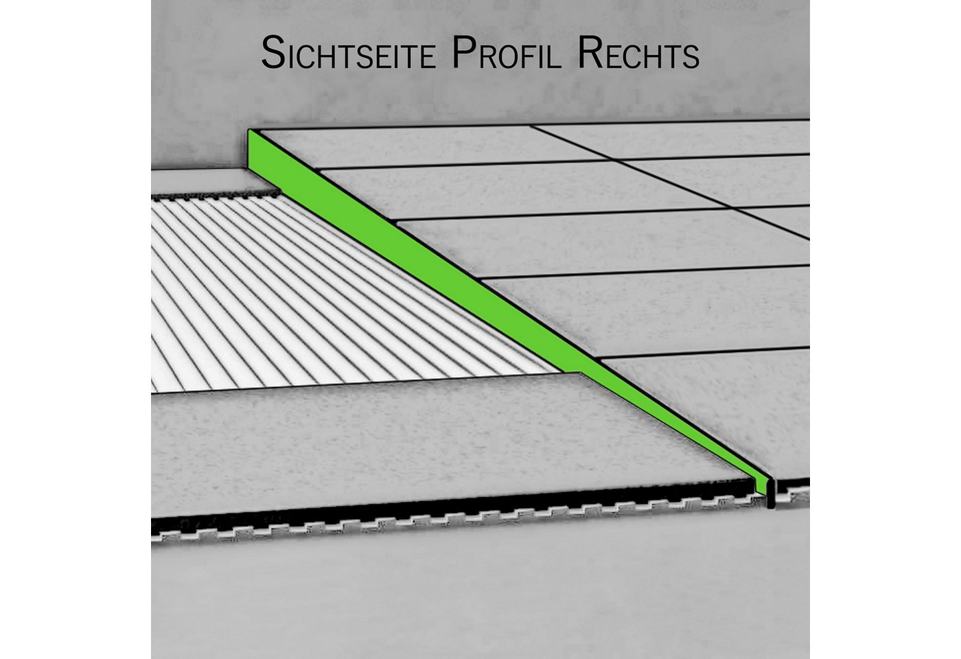 tktrading24 Abschlussprofil Edelstahl Keilprofil gebürstet 10mm Gefälleprofil für begehbare Dusche Bild 3