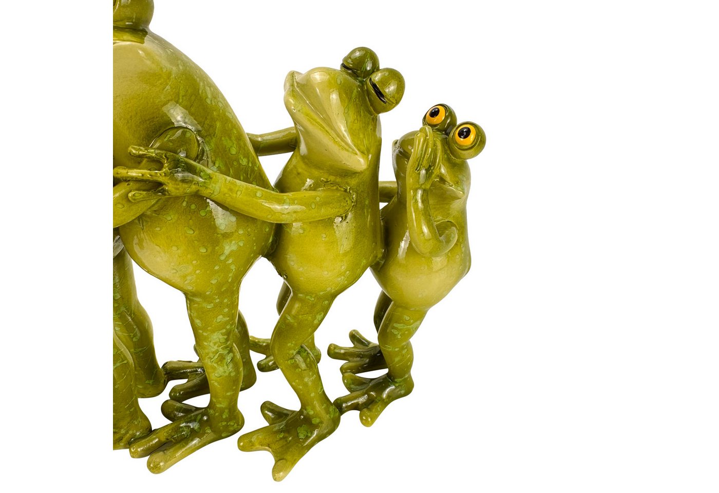 Online-Fuchs Gartenfigur lustige Frosch Polonaise für außen - Teichdeko Figuren - wetterfest, mit glänzendem Glossy-Look - 21 oder 33 cm lang Bild 2