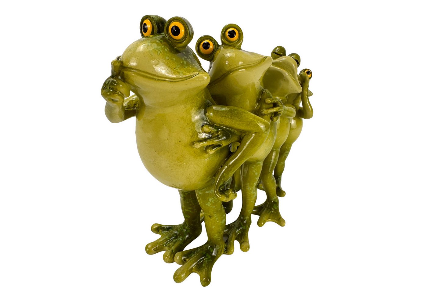 Online-Fuchs Gartenfigur lustige Frosch Polonaise für außen - Teichdeko Figuren - wetterfest, mit glänzendem Glossy-Look - 21 oder 33 cm lang Bild 3