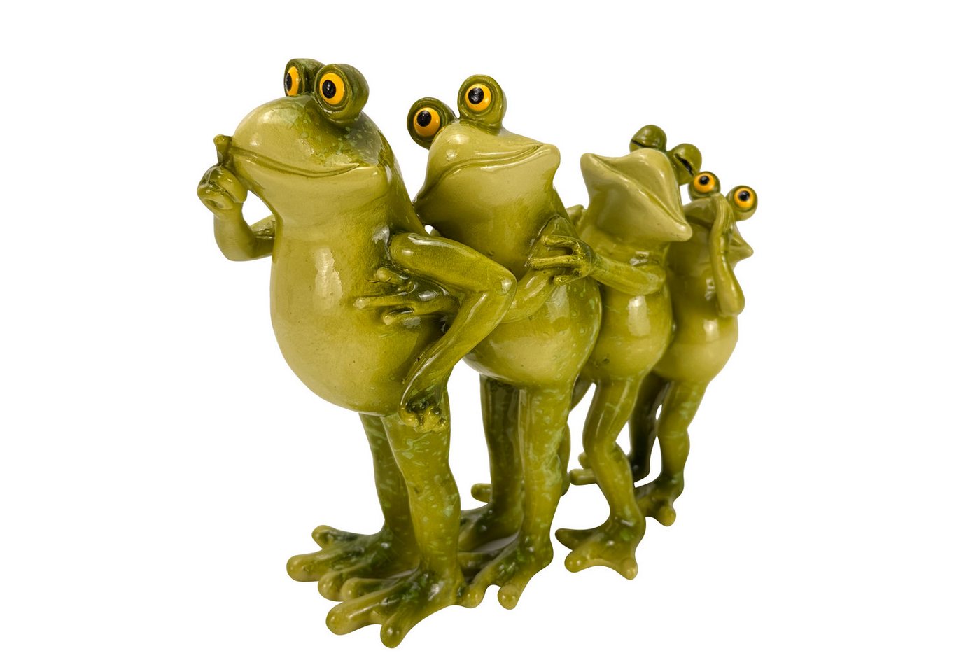 Online-Fuchs Gartenfigur lustige Frosch Polonaise für außen - Teichdeko Figuren - wetterfest, mit glänzendem Glossy-Look - 21 oder 33 cm lang Bild 4