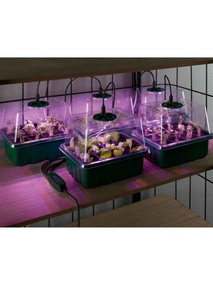 Parkside Anzuchttopf LED Anzuchtkasten Set mit Pflanzenlicht, Mini Gewächshaus (Set, 33 St., 5er-Set), LED Pflanzenlicht mit Timerfunktion