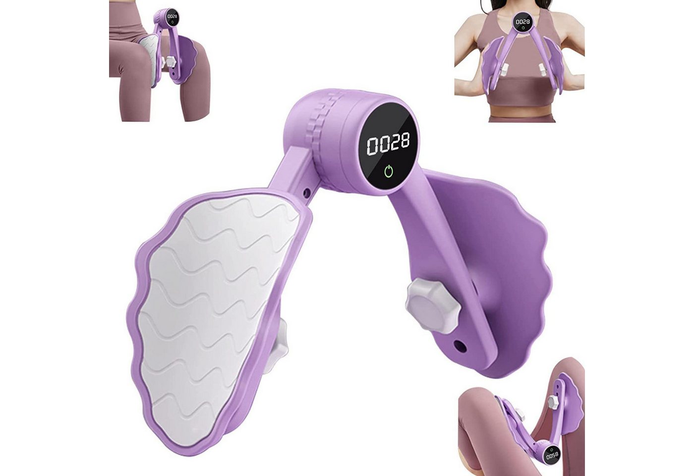 wohnTRAUM24 Beckenbodentrainer Oberschenkeltrainer Beckenbodentrainer mit Zähler für Frauen, Stärkeeinstellung mit Drei Gängen und Intelligenter Datenchip, Po Trainer Beintrainer,Beine Trainingsgerät für Zuhause Damen Frau Bild 2