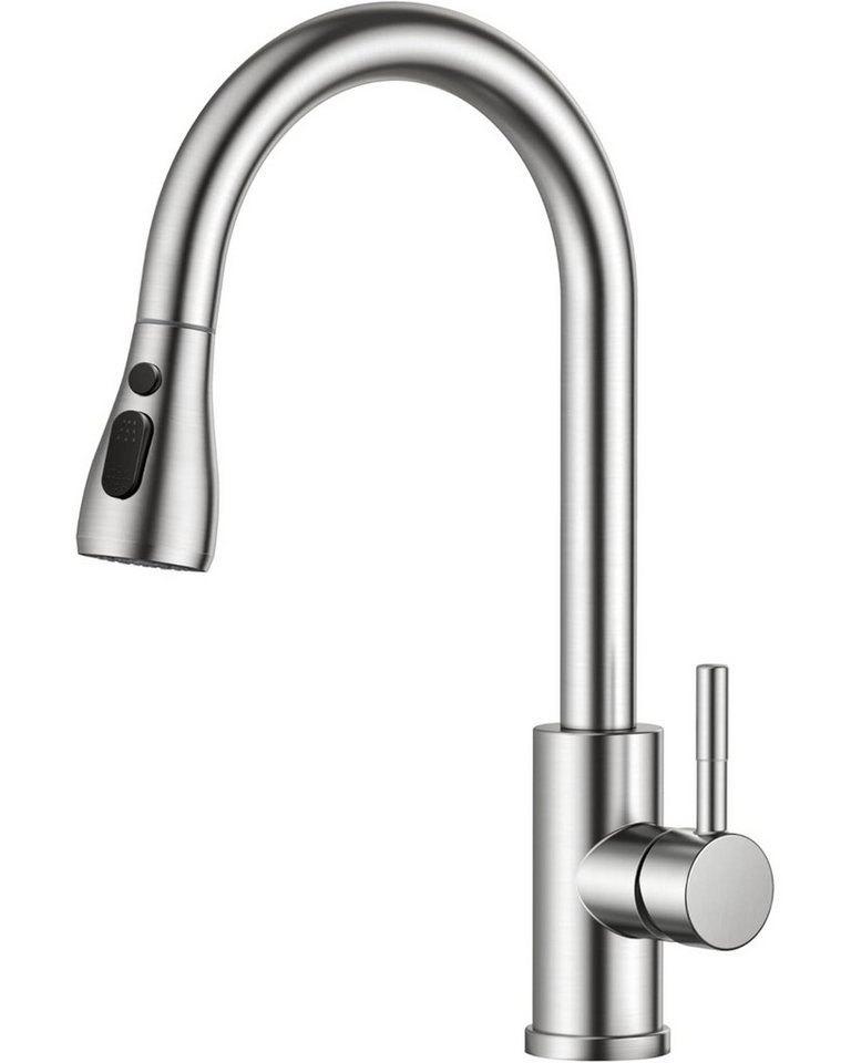 RUHE Küchenarmatur Wasserhahn Küche Hochdruck Küchenarmatur Herausziehbarer Brause 2 Modi (Armaturenset, 1-St., Set inklusive Küchenarmatur ausziehbarer Brause und Gegengewicht) Ausziehbare Edelstahl-Brause 360° schwenkbar G 3/8 Hochdruck Bild 3