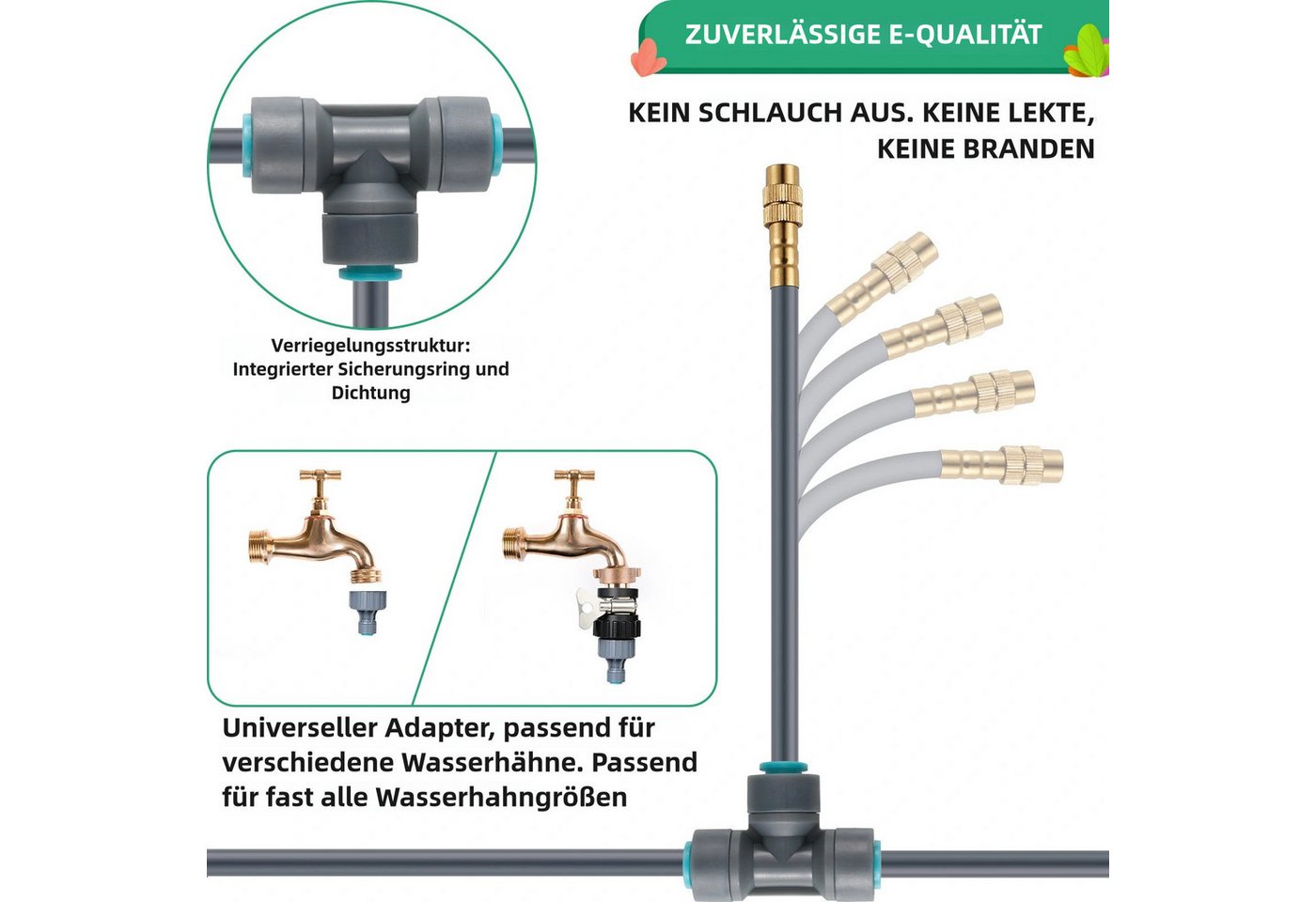 TLGREEN Bewässerungssystem 360° flexibel einstellbar Gartenbewässerungssystem, (20M Bewässerungsrohre Bewässerungssets, Quick-connect DIY Micro Drip System Bewässerung Kit,Misting System), für Garten Pflanzen, Landschaft, and Gewächshaus Bild 2
