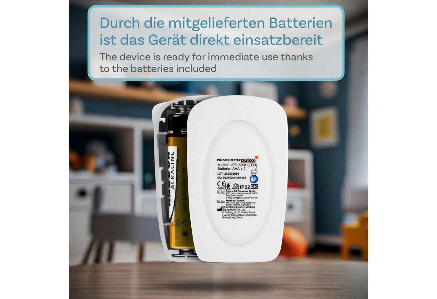 pulox Pulsoximeter PO-235 - Fingeroximeter für Kinder mit Alarm - Weiß Bild 2