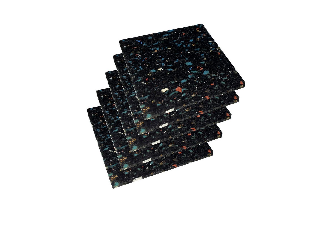 Hofmann & Pabst Terrassendielen Terrassenpads 8 mm 90 x 90 mm Gummigranulatpads Pads 90x90x8 mm, 8,00 mm Stärke, (200-St., Pads 90x90x8mm, 200 Stck), wasserfest, trittschalldämmend, witterungsbeständig Bild 2