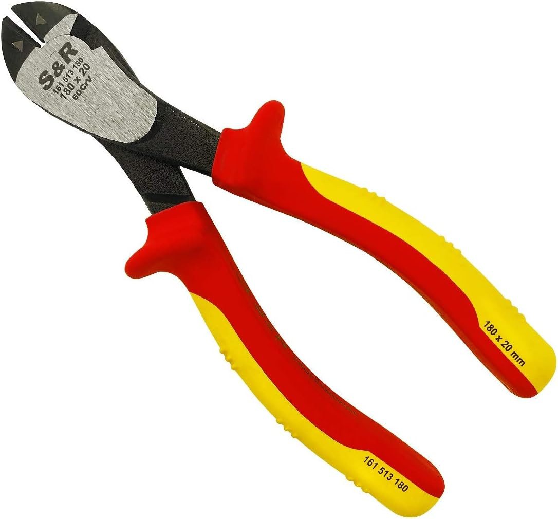 S&R Seitenschneider VDE-Kraft-Seitenschneider 180mm 1000V-geprüft, 1-tlg., aus 60CrV Stahl, HRC 58-65, phosphatiert Bild 3