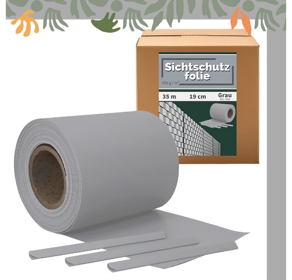 Kingpower Sichtschutzstreifen Sichtschutz PVC Sichtschutzstreifen für Doppelstabmatten Zaun Grau 35m Bild 5