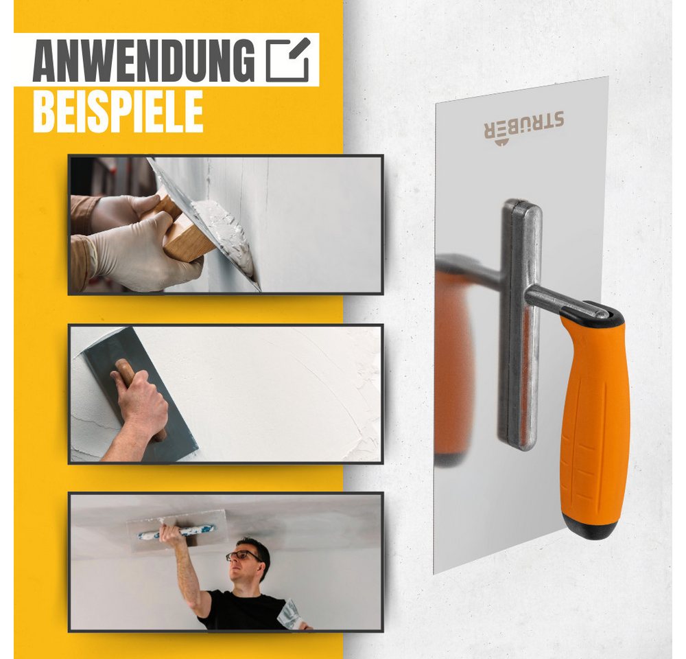 STRÜBER Zahnkelle STRÜBER Glättekelle / Zahnkelle mit Softgriff - 270x130 - Edelstahl Bild 3