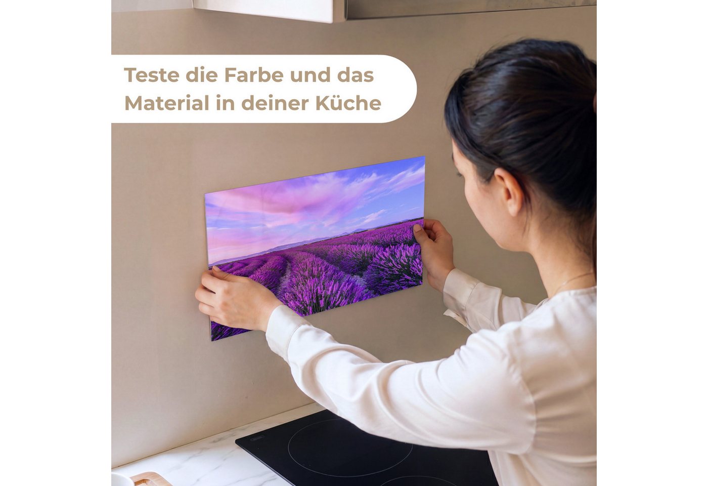 KitchenYeah Küchenrückwand Muster selbstklebend (keine Folie) Lavendel - Lila - Blumen - Natur, (1-tlg), Spritzschutz, Küche, Rückwand, Küchenwand, Küchenfront, 30x20 cm Bild 4