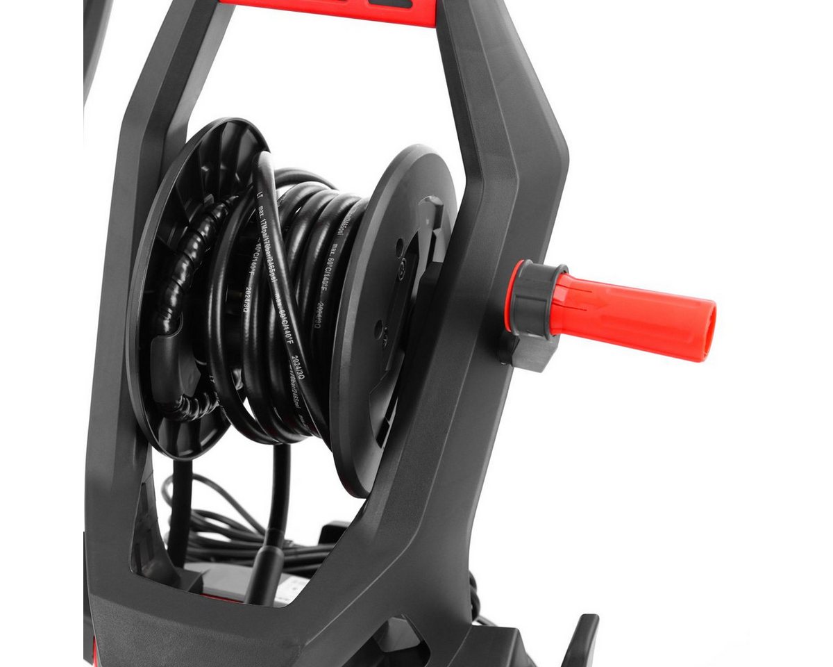 Hecht Hochdruckreiniger elektrisch mit Schaumdüse, 170bar, 2200W, 6,5 l/min, Druck max: 170 bar, Fördermenge max: 450 l/h, Reingungsmitteltank, 450 l/h, integrierte Schlauchtrommel 5m Schlauch