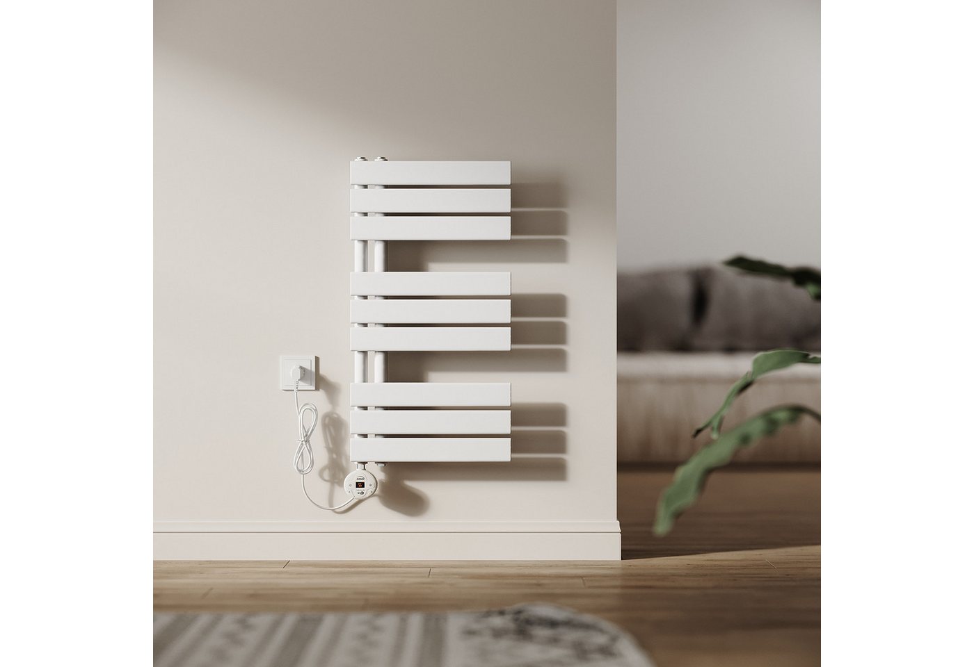 SONNI Elektro-Heizkörper Badheizkörper Handtuchtrockner Handtuchwärmer Weiß, Heizkörper badzimmer,SPCC,WiFi-Thermostat,Handtuchwärmer,Badheizkörper Bild 5