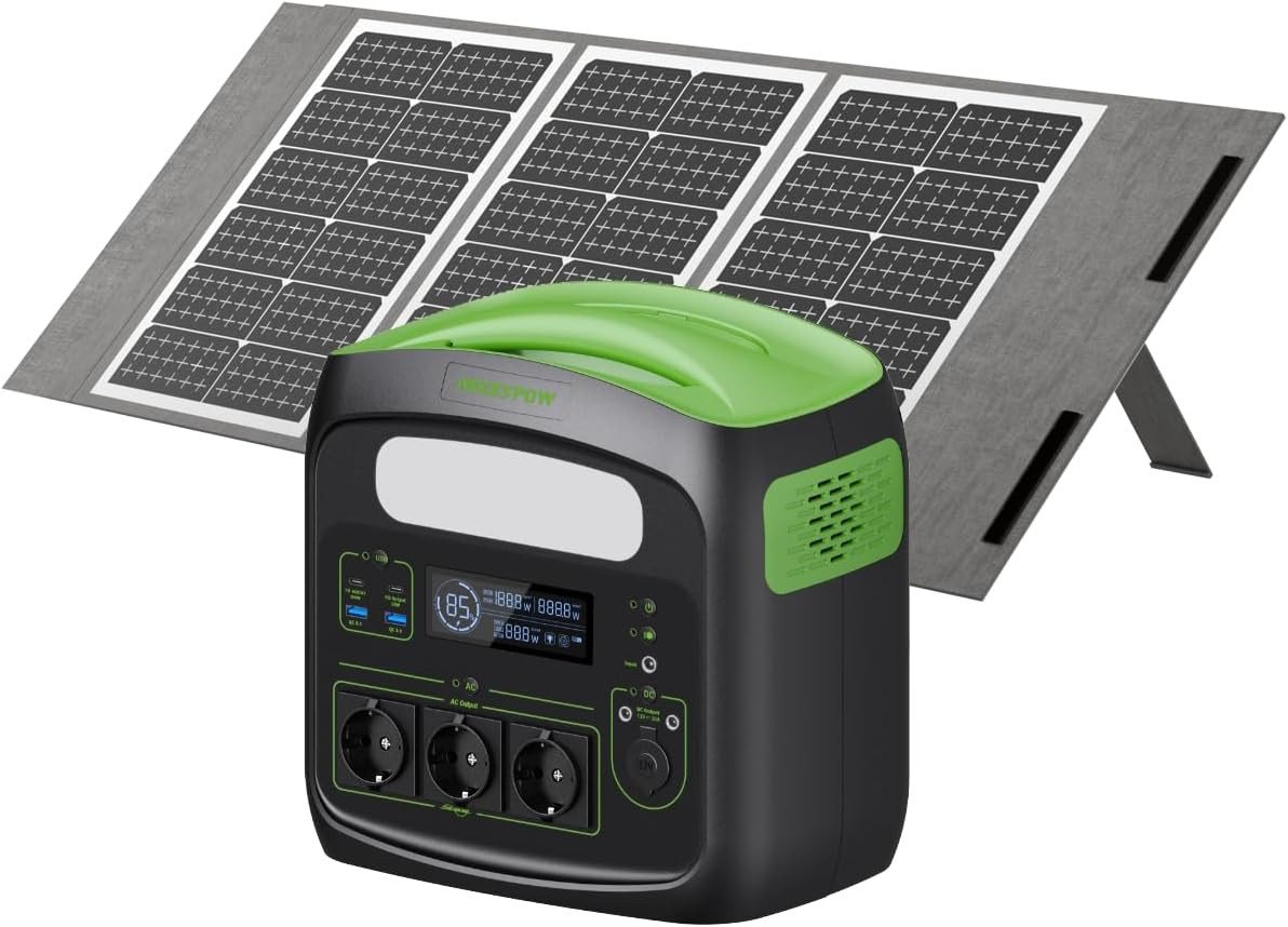 Rolipo Stromerzeuger Tragbare Powerstation, 483Wh Solargenerator 700W(1400W Spitze), 0,7 in kW, USV-Funktion Mobiler Stromspeicher für Camping, Wohnmobil & Reise Bild 5