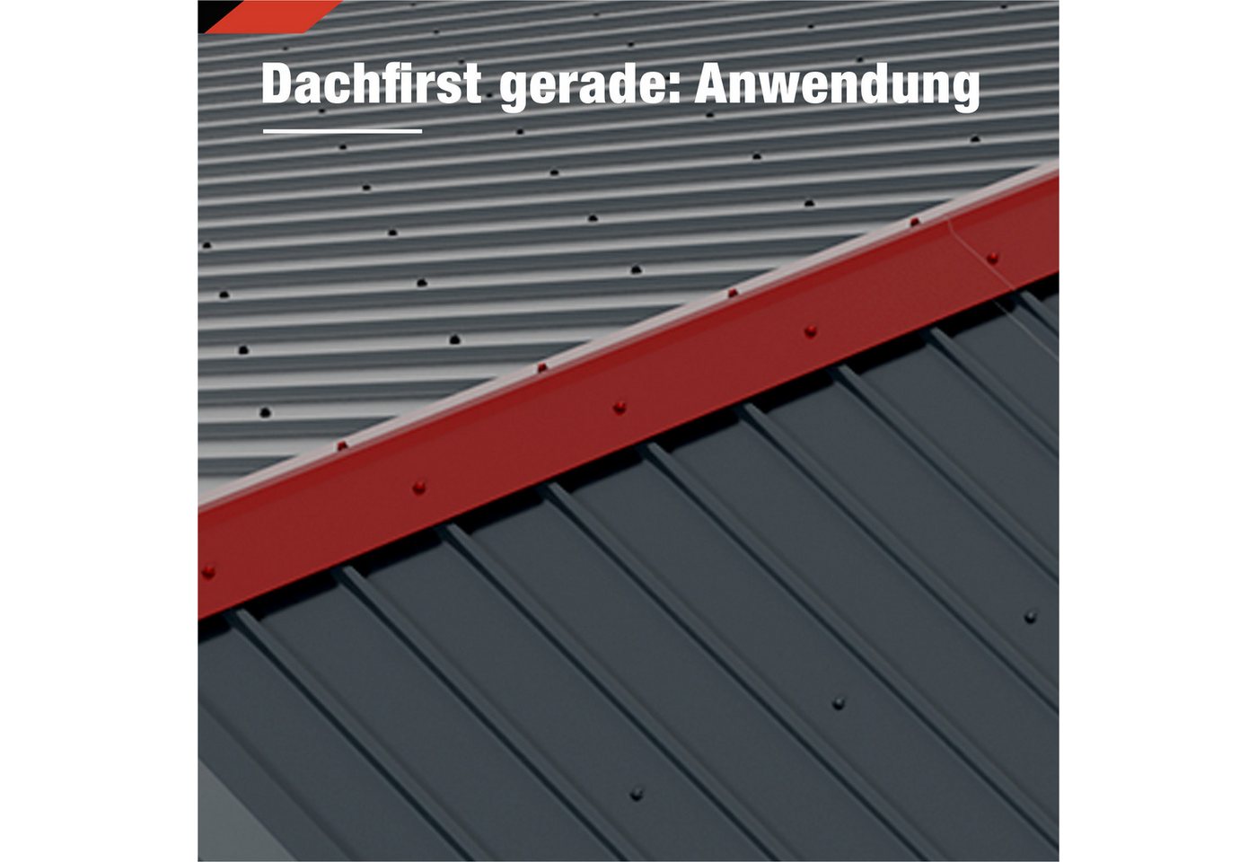 BRAVO Glattblech / Dachfirst gerade 1 m – Firstblech aus verzinktem Stahl 0,5 mm, ideal für Gartenhaus, Carport, Garage und Schuppen