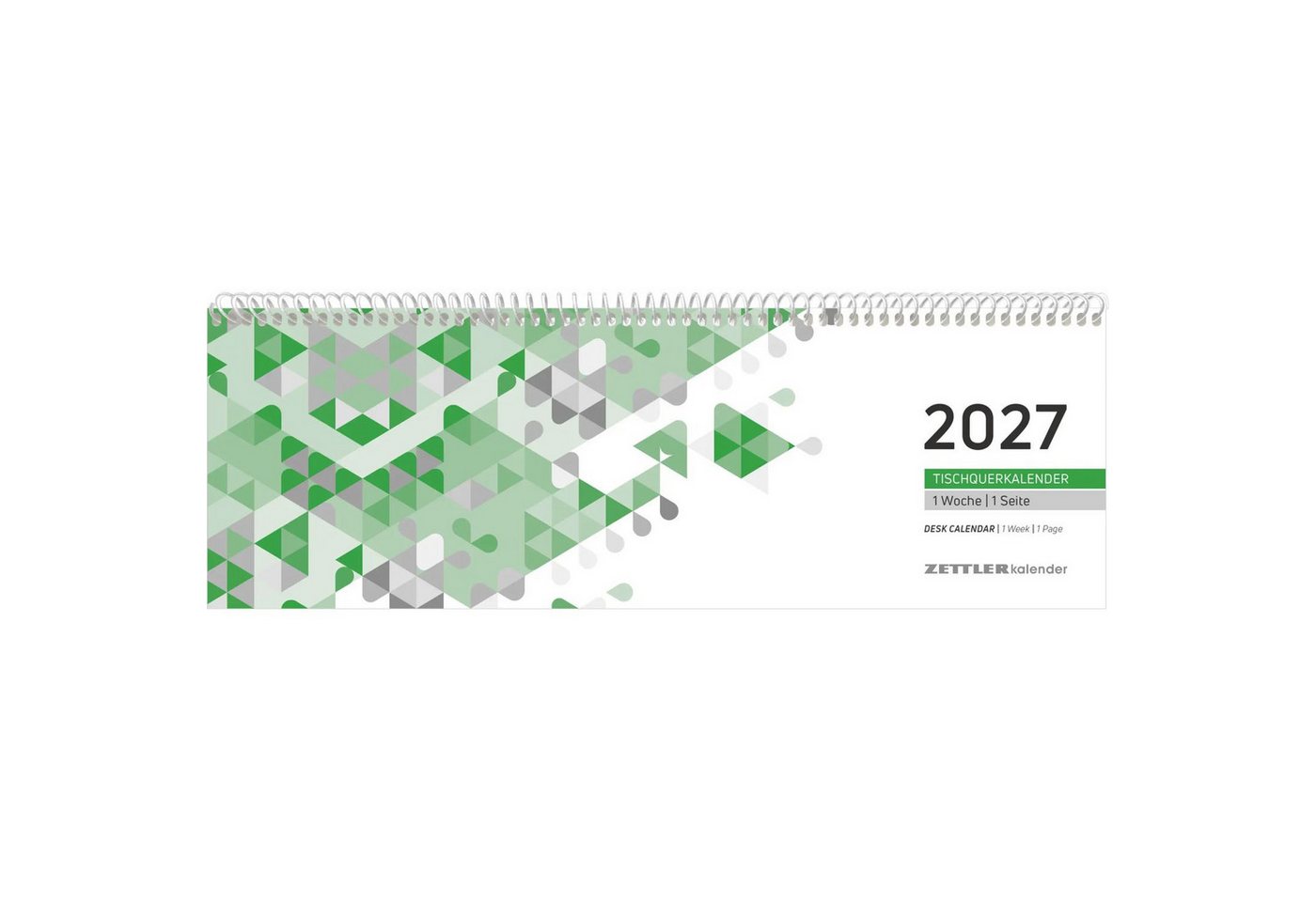 Querkalender Tischquerkalender 1W/1S grün 2027 Bild 2