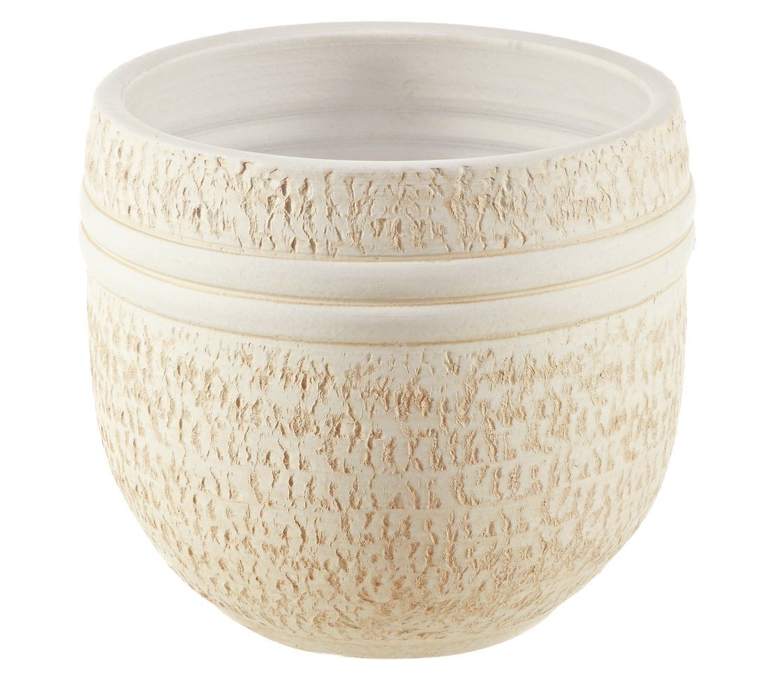 Dehner Übertopf Rustika Keramiktopf, rund, beige Bild 2