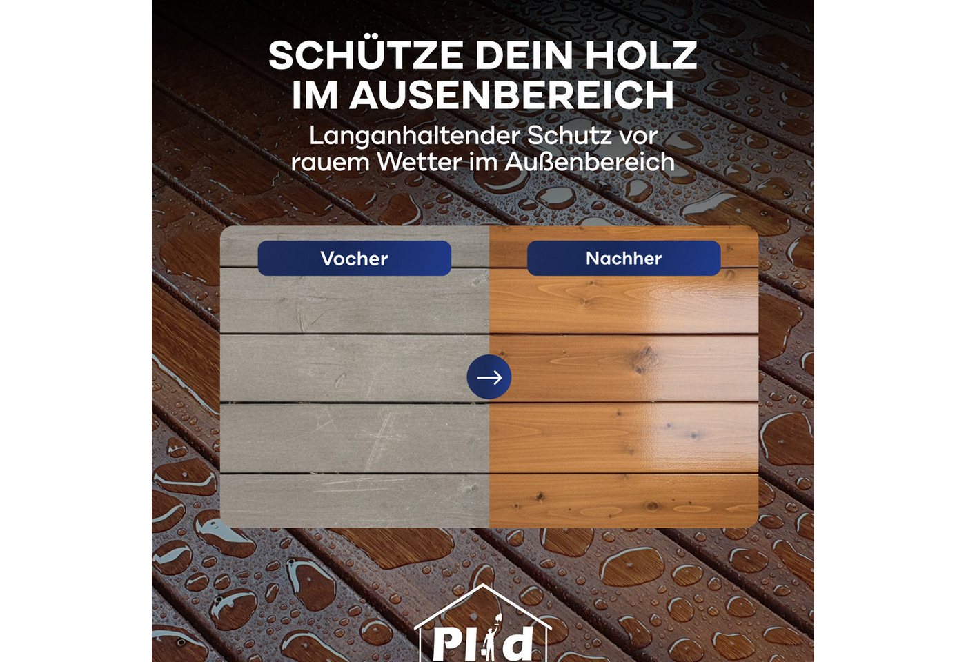plid Holzöl Holzlasur Pflegeöl Holzschutz Imprägnieröl Gartenmöbel Teakholzöl Bild 4