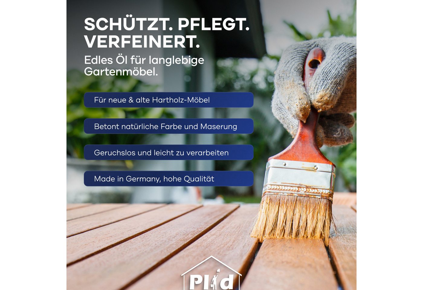 plid Holzöl Holzlasur Pflegeöl Holzschutz Imprägnieröl Gartenmöbel Teakholzöl Bild 5