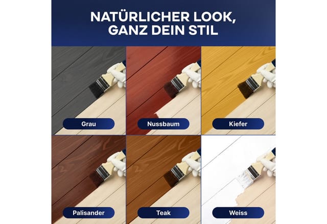 plid Holzschutzlasur Holzlasur Holzschutz Innen/Außen mit UV beständigem Langzeitschutz, Schnelltrocknend