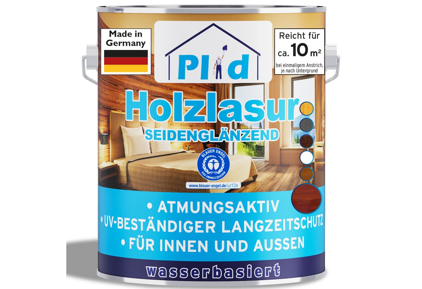 plid Holzschutzlasur Holzlasur Holzschutz Innen/Außen mit UV beständigem Langzeitschutz, Schnelltrocknend Bild 5