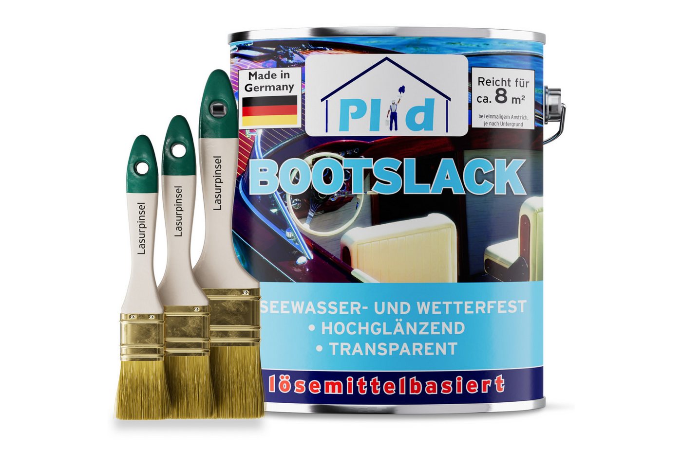 plid Klarlack Premium Bootslack Klarlack Parkettlack Holzlack Anstreichset, Schnelltrocknend Bild 4