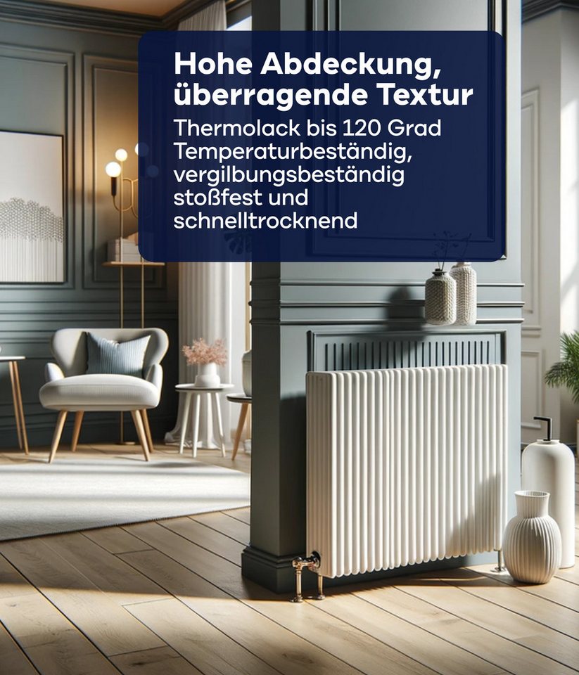 plid Heizkörperlack Heizkörperlack LF Thermolack Metalllack Heizkörperfarbe Lack, Schnelltrocknend, verarbeitungsfertig Bild 3