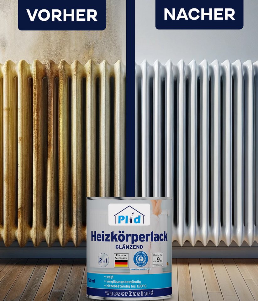 plid Heizkörperlack Heizkörperlack LF Thermolack Metalllack Heizkörperfarbe Lack, Schnelltrocknend, verarbeitungsfertig Bild 5