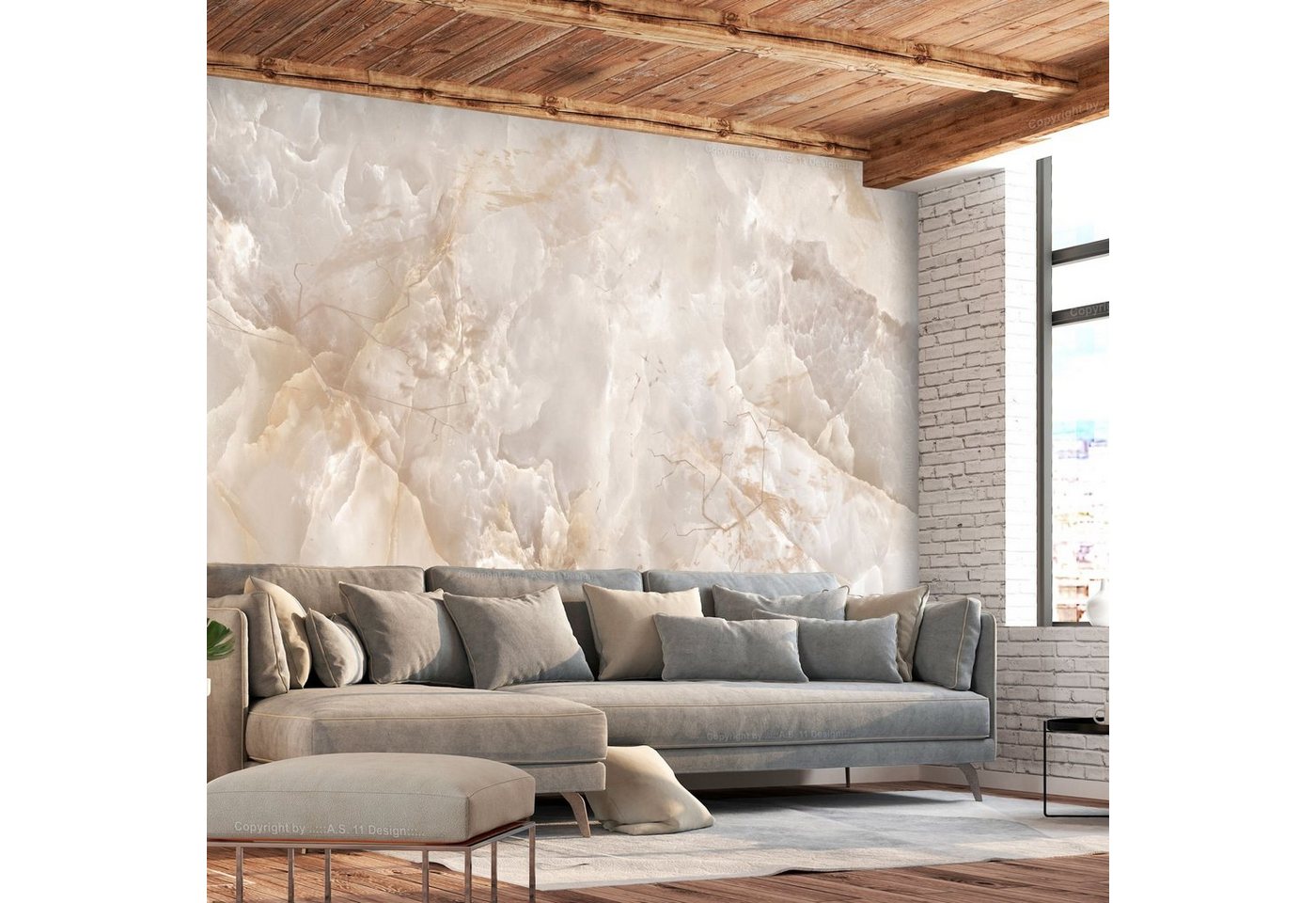 KUNSTLOFT Vliestapete Toned Marble 1x0.7 m, Halb-matt, lichtbeständige Design Tapete Bild 4