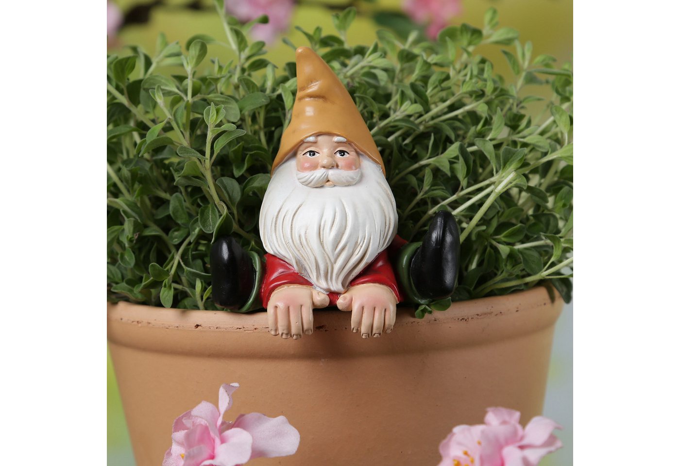 MARELIDA Gartenzwerg lustiger Blumentopfhänger Dekofigur als Topfhänger Gartenfigur H: 10cm, (1 St)