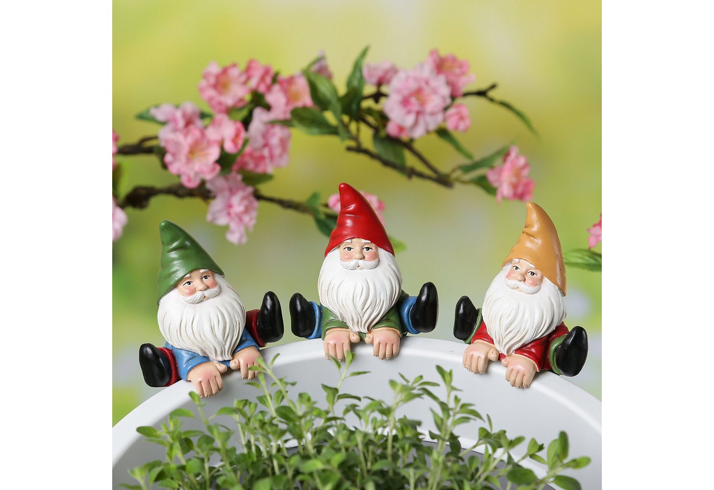 MARELIDA Gartenzwerg lustiger Blumentopfhänger Dekofigur als Topfhänger Gartenfigur H: 10cm, (1 St) Bild 3