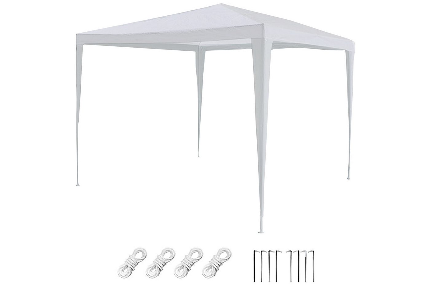 CEPEWA Partyzelt Pavillon Partyzelt 3x2,6x3m weiß PE Plane 90g/m² 4 Seile 8 Heringe Bild 3