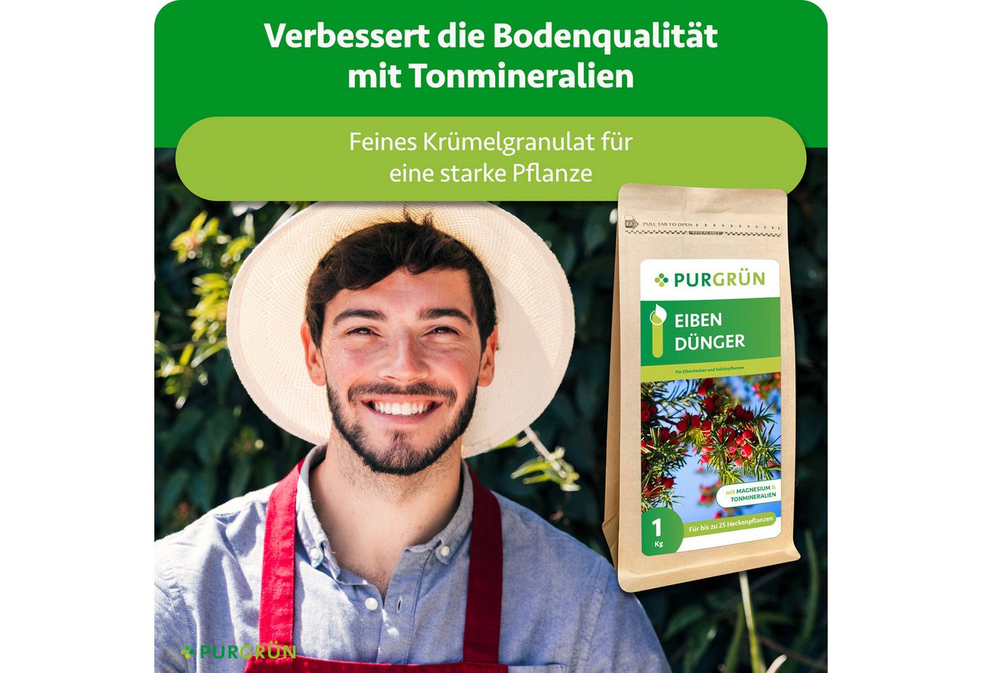 Purgrün Gartendünger Eibendünger, NPK 5+4+6, Magnesium für grüne Nadeln, 1 kg, Granulat, 1-St., 1 kg Bild 5